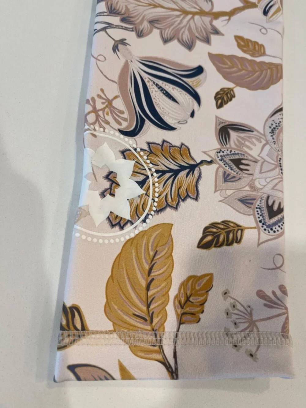 Floral Print High-Waisted Womens Leggings M Made In USA Polyester & Spandex Blen - Picture 7 of 10